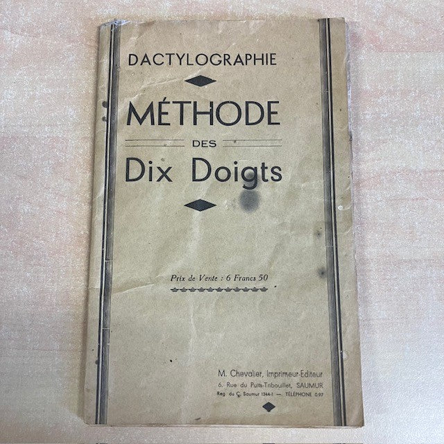 Livre Dactylographie Méthode Des Dix Doigts