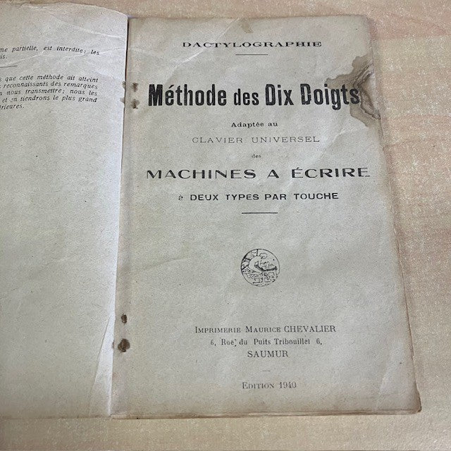 Livre Dactylographie Méthode Des Dix Doigts