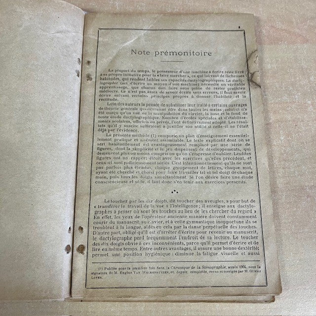 Livre Dactylographie Méthode Des Dix Doigts