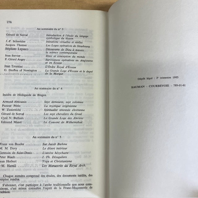 Livre, Travaux De La Loge Nationale De Recherches Villard De Honnecourt, 2 eme Série, Numéro 6