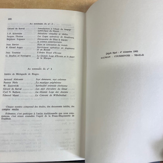 Livre, Travaux De La Loge Nationale De Recherches Villard De Honnecourt, 2 eme Série, Numéro 5