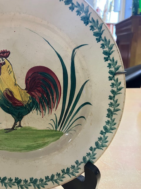 Assiette Coq Porcelaine Céramique de Saint-Amand