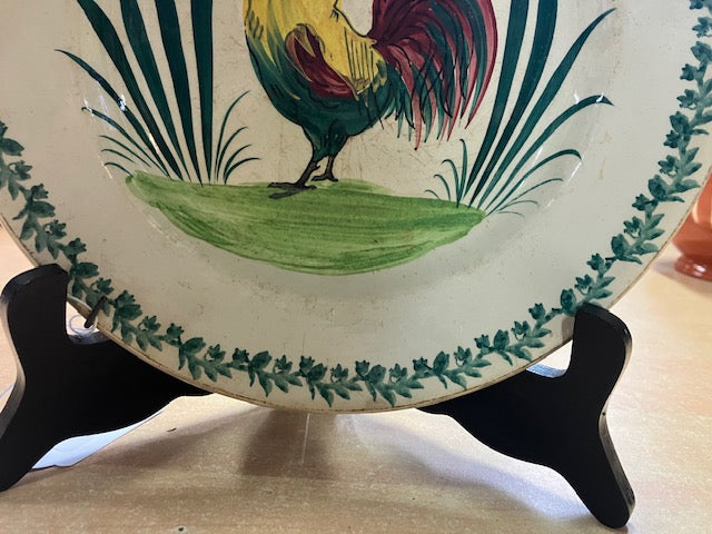 Assiette Coq Porcelaine Céramique de Saint-Amand