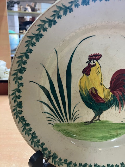 Assiette Coq Porcelaine Céramique de Saint-Amand