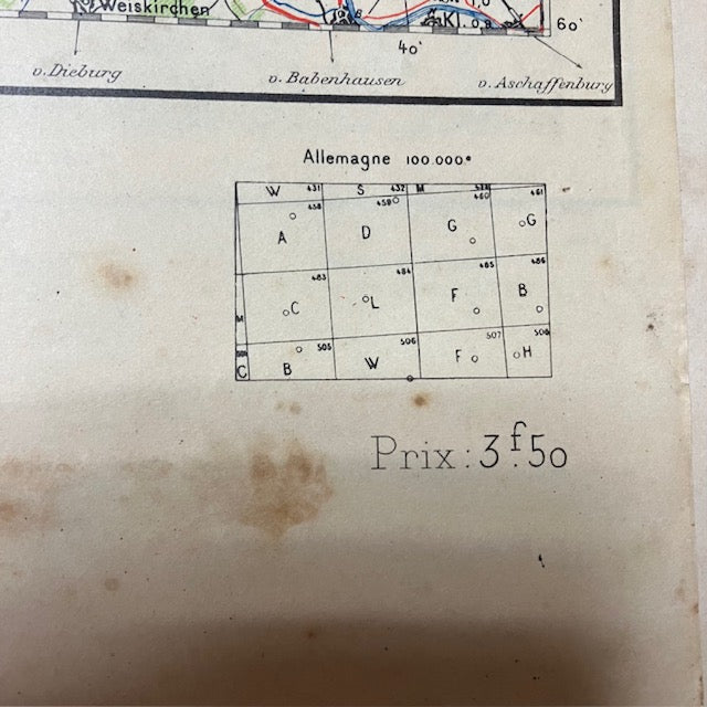 Ancienne Carte Géographique De L'Armée N° 5 ter Coblenz