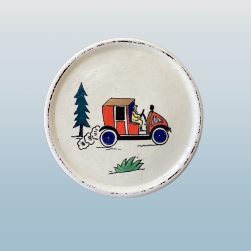 Lot de Dessous de Plat et de Bouteille, Longwy Bateau Voiture