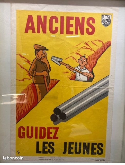 Affiche Sécurité Vintage Anciens Guidez Les Jeunes Ainf