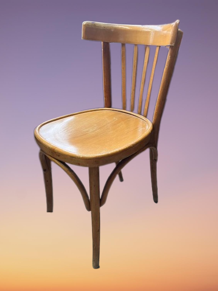Ancienne Chaise En Bois Bistrot " Style Baumann, Thonet, Stella "