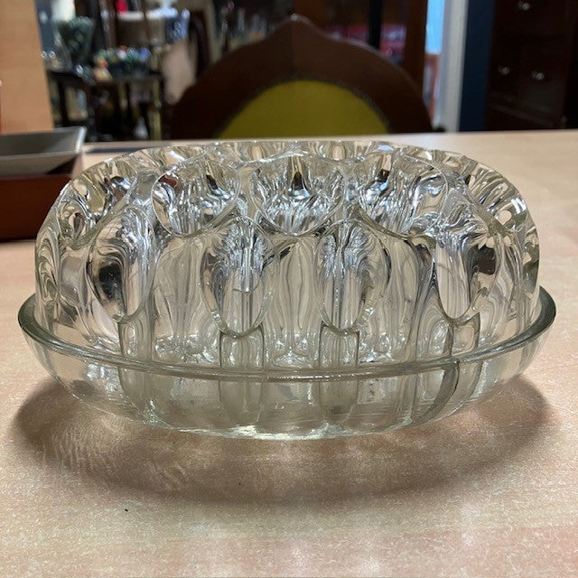 Ancien Grand Pique Fleur En Verre