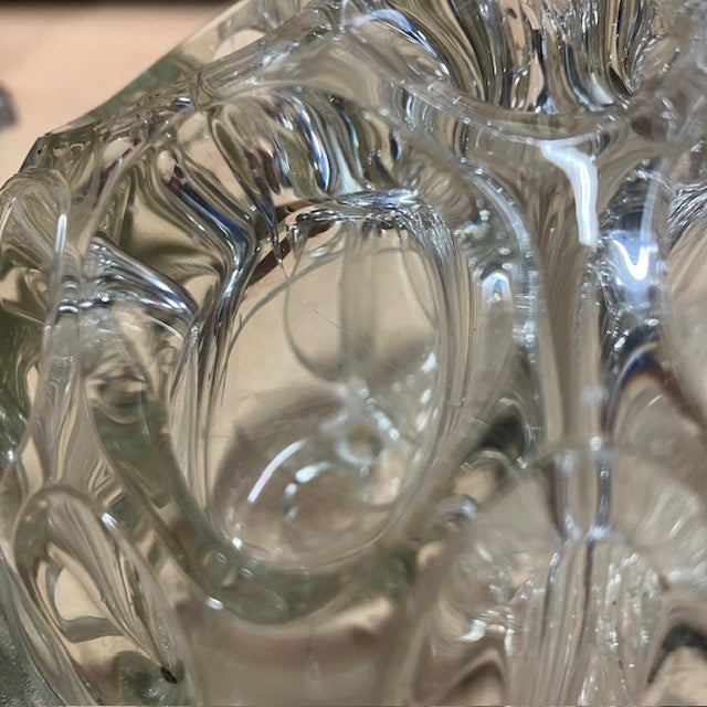 Ancien Grand Pique Fleur En Verre