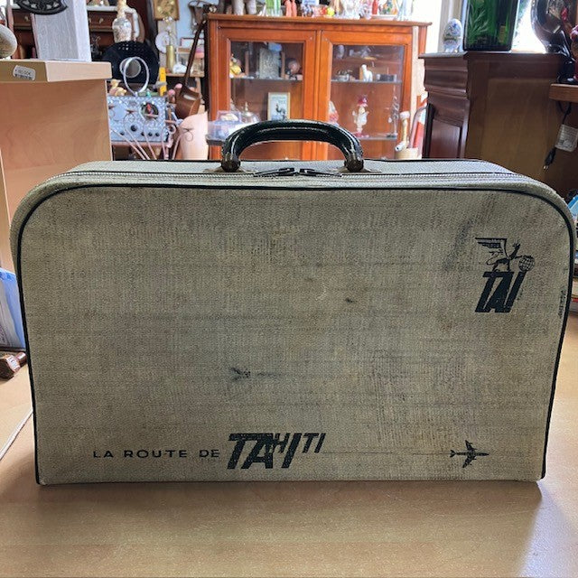 Valise TAI Vintage La Route De Tahiti, Compagnie Aérienne, Année 60