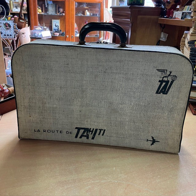 Valise TAI Vintage La Route De Tahiti, Compagnie Aérienne, Année 60