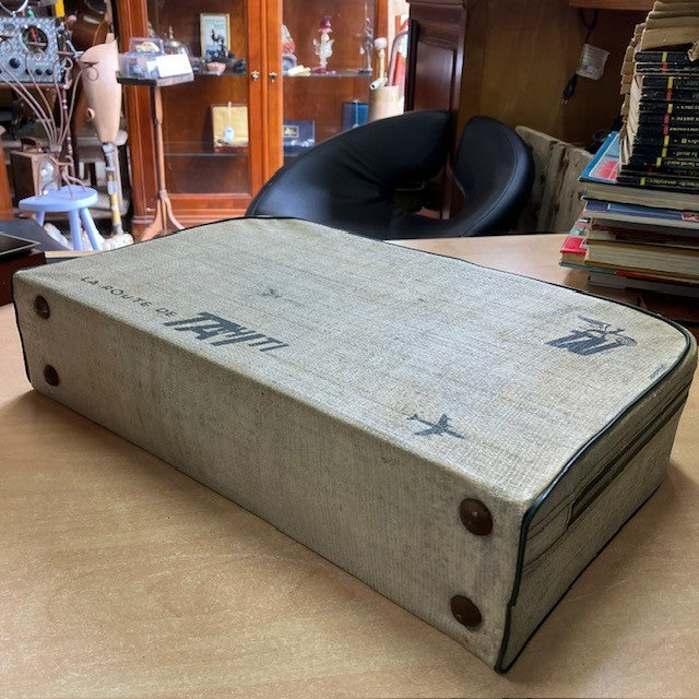 Valise TAI Vintage La Route De Tahiti, Compagnie Aérienne, Année 60