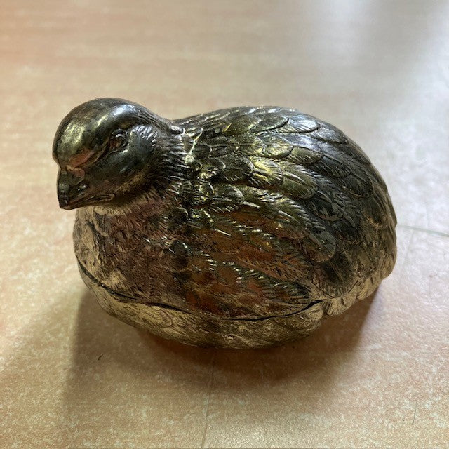 Ensemble De Pot A Moutarde, Salière Et Poivrière, En Forme De Caille, Métal Argenté