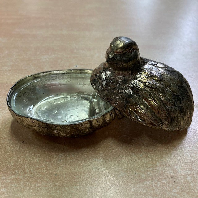 Ensemble De Pot A Moutarde, Salière Et Poivrière, En Forme De Caille, Métal Argenté