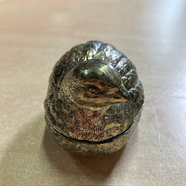 Ensemble De Pot A Moutarde, Salière Et Poivrière, En Forme De Caille, Métal Argenté
