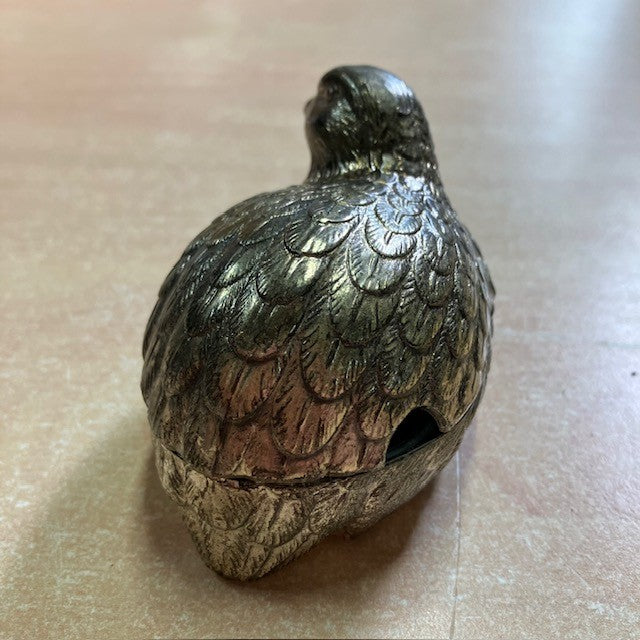 Ensemble De Pot A Moutarde, Salière Et Poivrière, En Forme De Caille, Métal Argenté