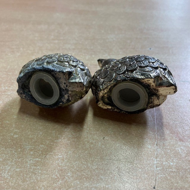 Ensemble De Pot A Moutarde, Salière Et Poivrière, En Forme De Caille, Métal Argenté