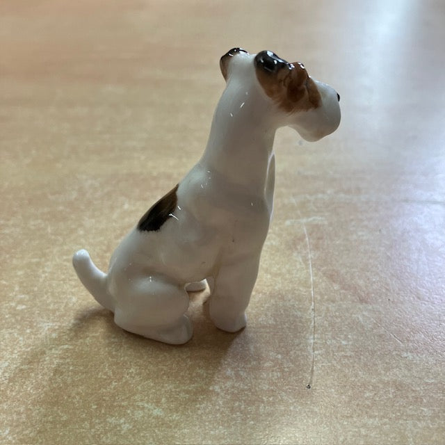Figurine Chien Vintage Royal Doulton Porcelaine Fox Terrier Lisse Assis