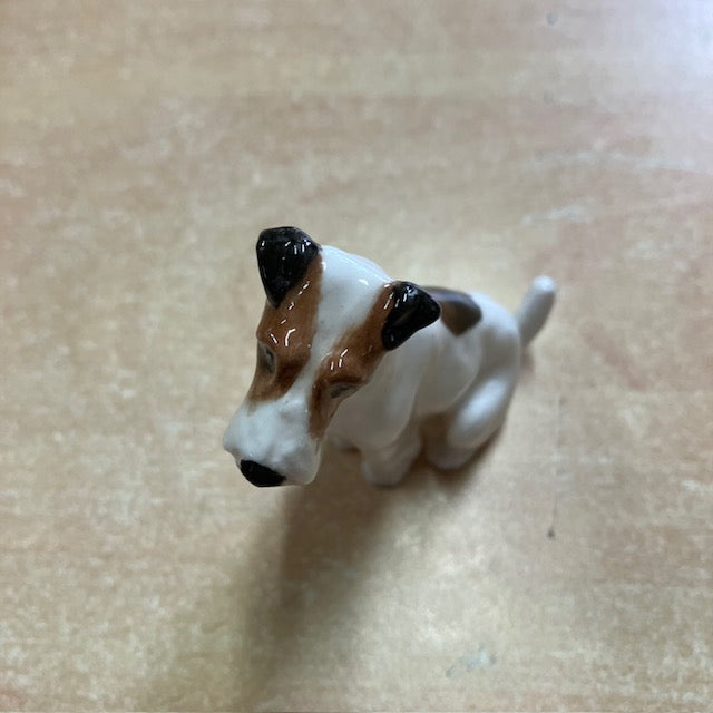 Figurine Chien Vintage Royal Doulton Porcelaine Fox Terrier Lisse Assis