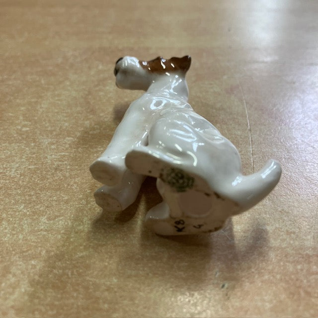Figurine Chien Vintage Royal Doulton Porcelaine Fox Terrier Lisse Assis