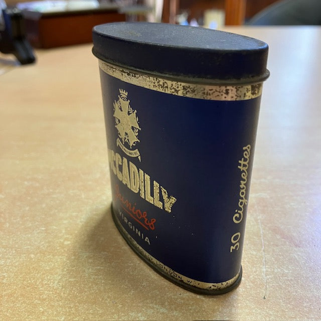 Ancienne Boite Vide Métal 30 Cigarettes, Piccadilly Juniors Virginia WW2