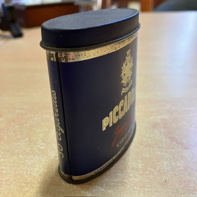 Ancienne Boite Vide Métal 30 Cigarettes, Piccadilly Juniors Virginia WW2