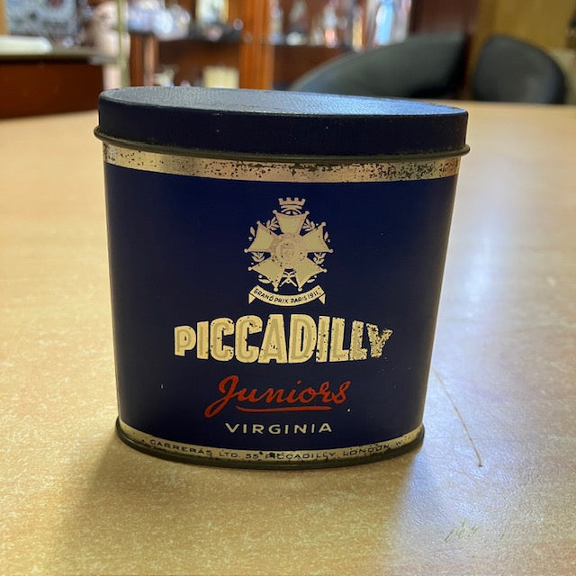 Ancienne Boite Vide Métal 30 Cigarettes, Piccadilly Juniors Virginia WW2