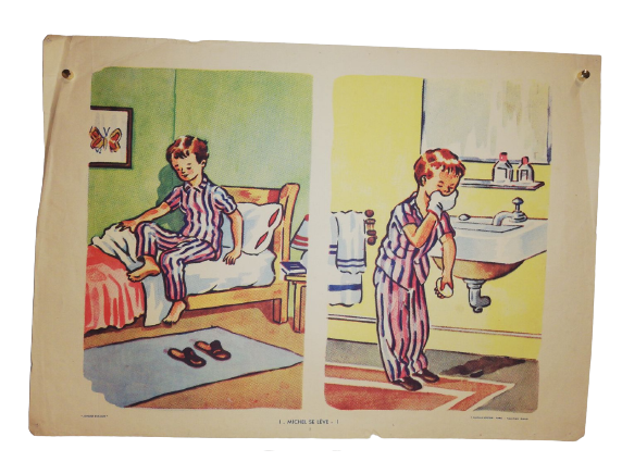Affiche Carte Scolaire Lithographie Nathan Joyeuse Enfance