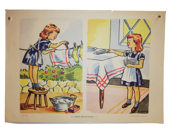 Affiche Carte Scolaire Lithographie Nathan Joyeuse Enfance