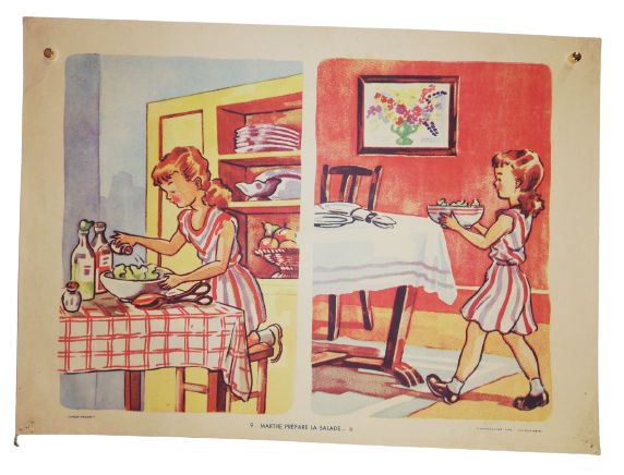 Affiche Carte Scolaire Lithographie Nathan Joyeuse Enfance