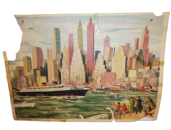Affiche Carte Scolaire Lithographie images de la vie 29 serie 7 en Amérique