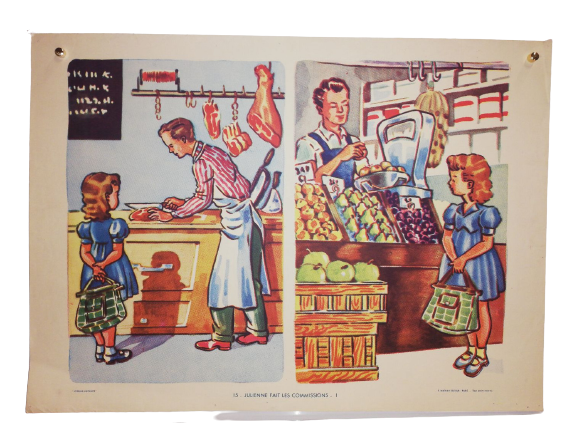 Affiche Carte Scolaire Lithographie Nathan Joyeuse Enfance