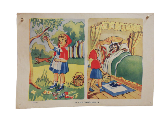 Affiche Carte Scolaire Lithographie Nathan Joyeuse Enfance