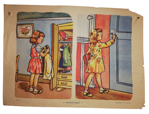 Affiche Carte Scolaire Lithographie Nathan Joyeuse Enfance