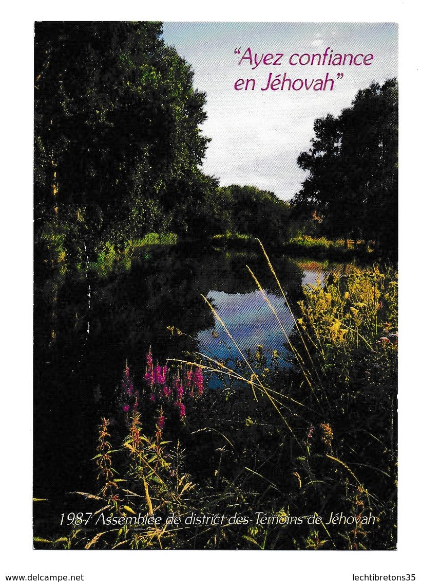 Carte postale - AYEZ CONFIANCE EN JEHOVAH 1987, ASSEMBLEE DE DISTRICT DES TEMOINS DE JÉHOVAH