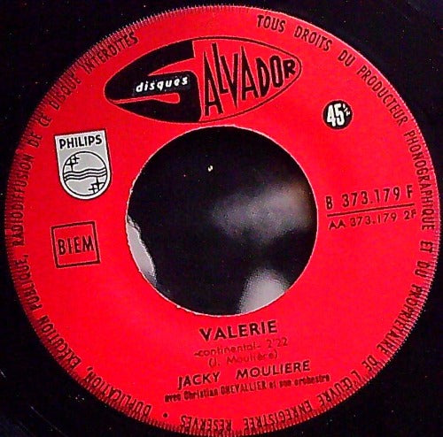 Disque Juke-box SP Jacky Moulière – Un Beau Jour B 373.179 F