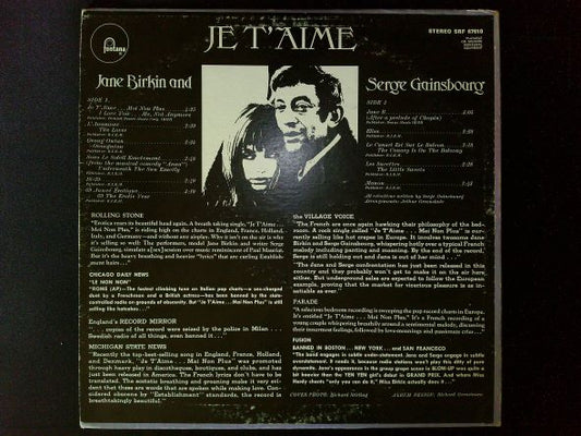 Lp Jane Birkin And Serge Gainsbourg – Je T'Aime - Beautiful Love