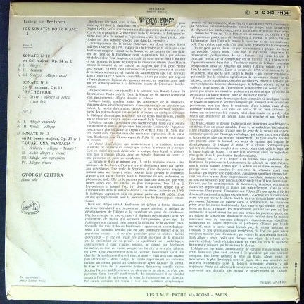 LP Gyorgy Cziffra - Sonates No.8 / No.10 / No.13 Beethoven