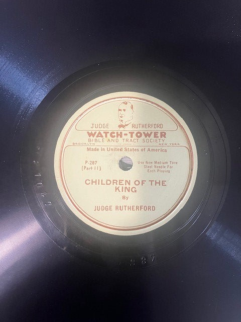 78 rpm trs Watch-Tower Judge Rutherford P-285