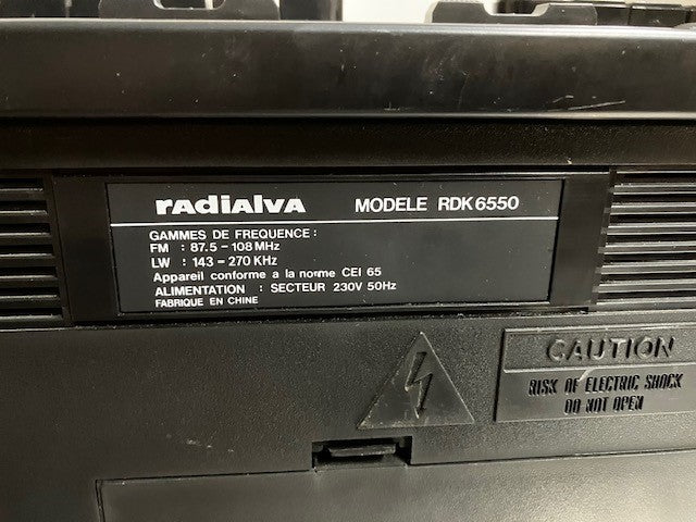 Poste Radio Cassette Radialva RDK 6550