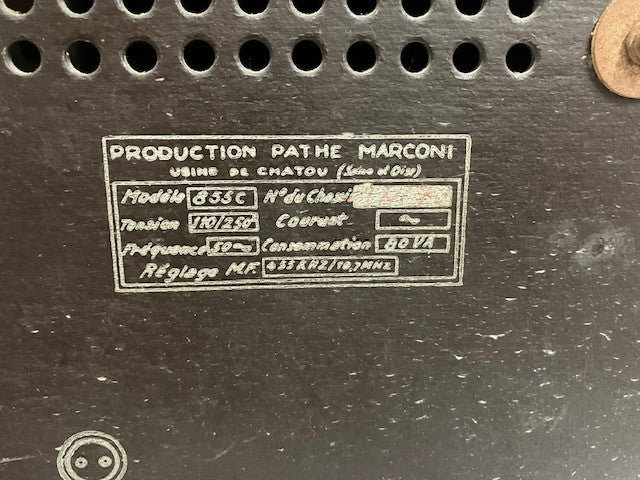 Poste radio tsf avec tourne disque Pathé Marconi modèle 855C