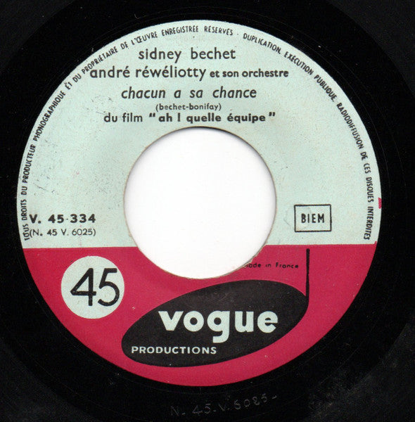SP Sidney Bechet - Coquin De Boubou / Chacun A Sa Chance
