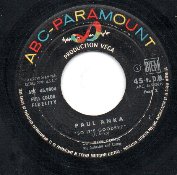 SP Paul Anka - Just Young - So It's Goodbye