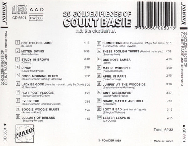 Cd Count Basie And His Orchestra – 20 Golden Pieces Of Count Basie