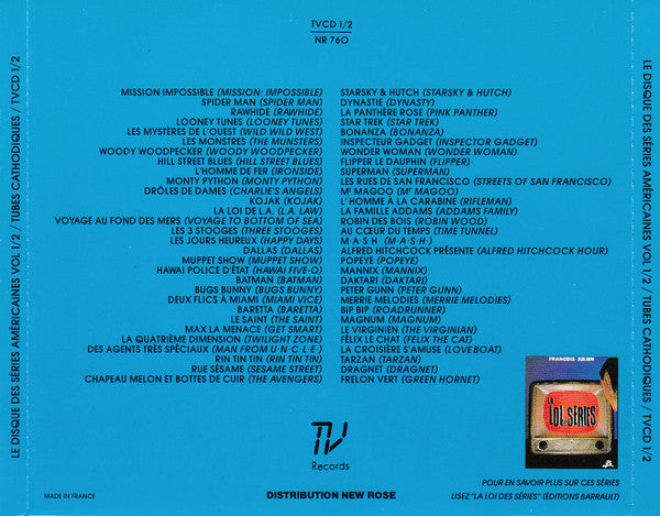 Cd Le Disque Des Séries Américaines Vol 1/2 - Tubes Cathodiques