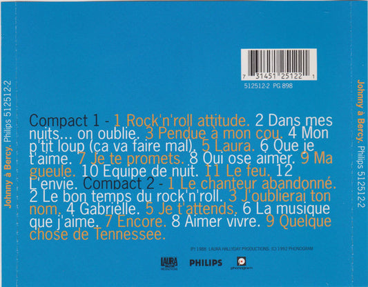 Cd Johnny Hallyday À Bercy - Édition 92 + 6 Titres