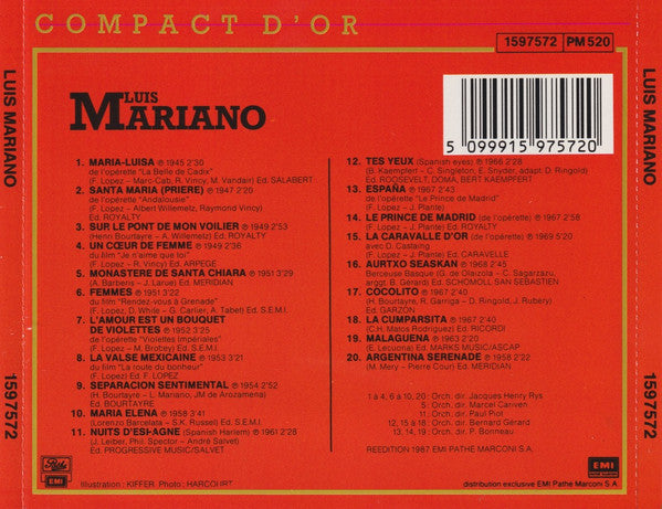 Cd Luis Mariano – Compact D'or