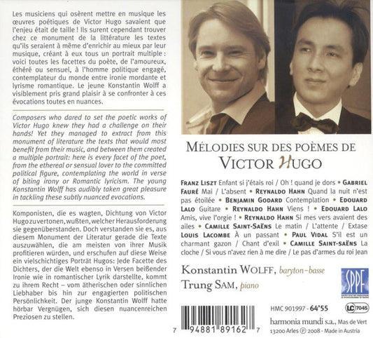 Cd Konstantin Wolff, Trung Sam – Victor Hugo En Musique