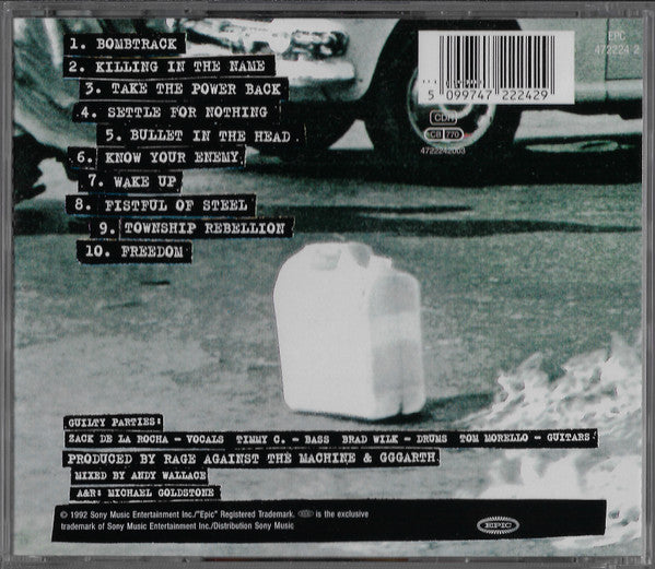 Cd Rage Against The Machine